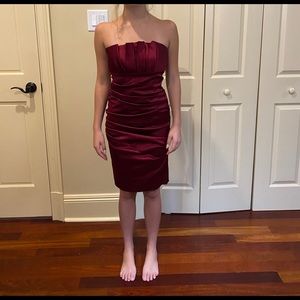 Wine red cocktail dress